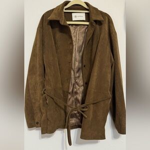 Women's Brown Suede Trench Coat